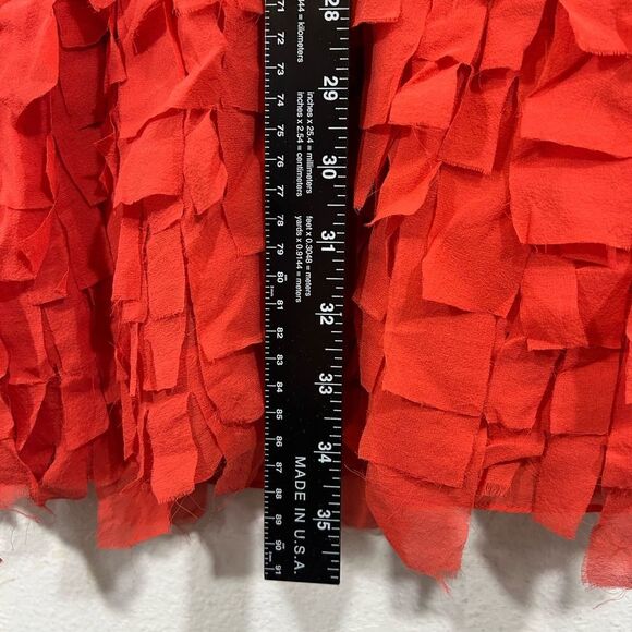 AIDAN MATTOX LADIES DRESS 4 RED SILK FLAPPER FRINGE MINI COCKTAIL DATE LOVE - Picture 9 of 13